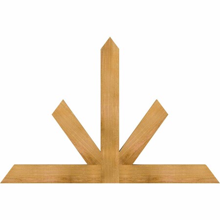 Ekena Millwork Saratoga Rough Sawn Timber Gable Bracket, Western Red Cedar, 48"W x 32"H x 2"D x 4"F, 16/12 Pitch GBW048X32X0204SAR00RWR
